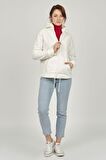 Fashion Friends Kapüşon Yaka Düz Ekru Kadın Sweatshırt 22K0373K1