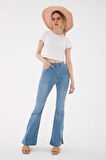FASHION FRIENDS KADIN PAÇASI YIRTMAÇLI DENİM PANTOLON 23Y-PNT0298K1