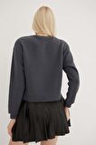 Fashıon Frıends Baskılı Crop Kadın Sweat 23K0176K1