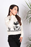 Fashion Friends 24K0031K1 Kadın Nakışlı Kazak