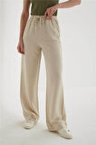 Fashion Friends Geniş Paça Kadın Keten Pantolon 25Y0249K1