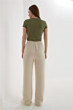 Fashion Friends Geniş Paça Kadın Keten Pantolon 25Y0249K1