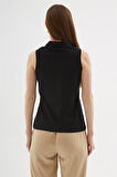 FASHION FRIENDS KADIN POLO V YAKA KOLSUZ T-SHİRT 25Y0516K1