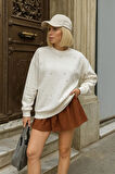 Fashion Friends 25K0099K1 Kadın Taşlı Sweatshirt