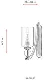 Avonni Ap-1597-1E Cam - Metal Eskitme İç Mekan Duvar Aplik 