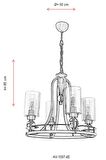 AVONNI AV-1597-4E Eskitme Kaplama Modern Avize E27 Metal Cam 50cm