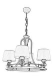 AVONNI AV-1597-4ES Eskitme Kaplama Modern Avize E27 Metal Cam Kumaş 52cm