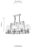 AVONNI AV-1597-8ES-YM Eskitme Kaplama Modern Avize E27 Metal Cam Kumaş 92x55cm