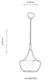 AVONNI AV-4106-A7-BSY Siyah Boyalı Modern Avize E27 Metal Ahşap 40cm