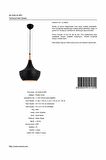 AVONNI AV-4106-A7-BSY Siyah Boyalı Modern Avize E27 Metal Ahşap 40cm