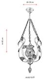 AVONNI AV-65119-TF Krem Ferforje Boyalı Klasik Avize E27 Metal Cam 30cm
