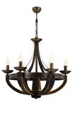 AVONNI AV-1644-6E Eskitme Kaplama Modern Avize E14 Metal Ahşap 70cm