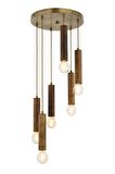 AVONNI AV-1651-6ET Eskitme Kaplama Modern Avize E27 Ahşap 40cm