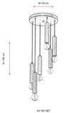 AVONNI AV-1651-6ET Eskitme Kaplama Modern Avize E27 Ahşap 40cm