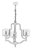 AVONNI AV-4162-3E Eskitme Kaplama Modern Avize E27 Metal Cam 62cm