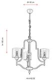 AVONNI AV-4162-3E Eskitme Kaplama Modern Avize E27 Metal Cam 62cm