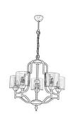 AVONNI AV-4162-5E Eskitme Kaplama Modern Avize E27 Metal Cam 62cm