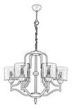 AVONNI AV-4162-6E Eskitme Kaplama Modern Avize E27 Metal Cam 62cm