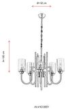 AVONNI AV-4163-5BSY Siyah Boyalı Modern Avize E27 Metal Cam 62cm
