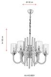 AVONNI AV-4163-6BSY Siyah Boyalı Modern Avize E27 Metal Cam 62cm