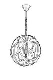 AVONNI AV-4183-3BSY Siyah Boyalı Modern Avize E14 Metal 36cm