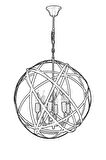 AVONNI AV-4183-6BSY Siyah Boyalı Modern Avize E14 Metal 50cm