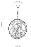 AVONNI AV-4183-6BSY Siyah Boyalı Modern Avize E14 Metal 50cm
