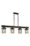 AVONNI AV-60002-4EY Eskitme Kaplama Modern Avize E27 Metal Ahşap Cam 95x15cm