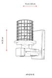 Avonni Ap-60002-1E Ahşap - Cam - Metal Eskitme İç Mekan Duvar Kahverengi Aplik 