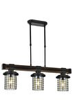 AVONNI AV-60002-3EY Eskitme Kaplama Modern Avize E27 Metal Ahşap Cam 75x15cm