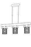 AVONNI AV-60002-3EY Eskitme Kaplama Modern Avize E27 Metal Ahşap Cam 75x15cm