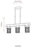 AVONNI AV-60002-3EY Eskitme Kaplama Modern Avize E27 Metal Ahşap Cam 75x15cm