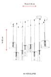 AVONNI AV-60043-ELLIPSE Krom Kaplama Modern Avize E14 Metal Cam 70x35cm