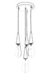 AVONNI AV-60059-4ET Eskitme Kaplama Modern Avize E14 Metal Cam 27cm
