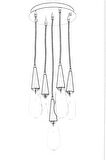 AVONNI AV-60059-5ET Eskitme Kaplama Modern Avize E14 Metal Cam 33cm