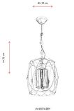 AVONNI AV-65074-BBY Beyaz/Eskitme Boyalı Modern Avize E27 Metal Cam 30cm