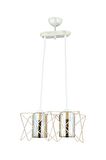 AVONNI AV-65076-2Y-KRM Krem Boyalı Modern Avize E27 Metal Cam 40x20cm