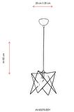 AVONNI AV-65076-BSY Siyah Boyalı Modern Avize E27 Metal Cam 20x20cm