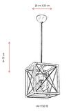 AVONNI AV-60127-1E Eskitme Kaplama Modern Avize E27 Metal Cam 25x25cm
