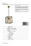 AVONNI AV-60127-1E Eskitme Kaplama Modern Avize E27 Metal Cam 25x25cm