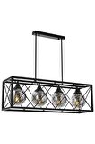AVONNI AV-60127-4Y-BSY Siyah Boyalı Modern Avize E27 Metal Cam 80x25cm