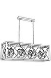 AVONNI AV-60127-4Y-BSY Siyah Boyalı Modern Avize E27 Metal Cam 80x25cm