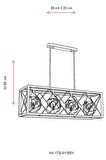 AVONNI AV-60127-4Y-BSY Siyah Boyalı Modern Avize E27 Metal Cam 80x25cm