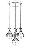 AVONNI AV-60161-4ET Eskitme Kaplama Modern Avize E27 Metal Cam 40cm