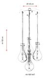 AVONNI AV-60092-4KT Krom Kaplama Modern Avize E14 Metal Cam 40cm