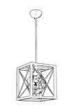 AVONNI AV-60127-1BSY Siyah Boyalı Modern Avize E27 Metal Cam 25x25cm