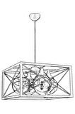 AVONNI AV-60127-4BSY Siyah Boyalı Modern Avize E27 Metal Cam 45cm