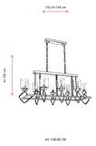 AVONNI AV-60135-8E-YM Eskitme Kaplama Modern Avize E14 Metal Cam 105x40cm
