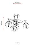 AVONNI AV-60156-4K Krom Kaplama Modern Avize E27 Metal Cam 55cm