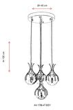 AVONNI AV-60161-4T-BSY Siyah Boyalı Modern Avize E27 Metal Cam 40cm